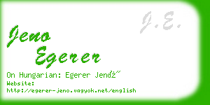 jeno egerer business card